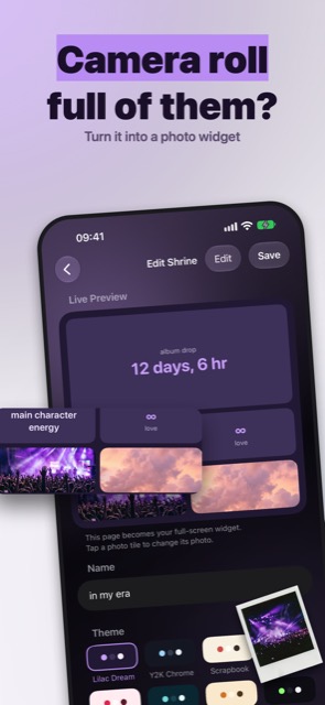 Shrine: Photo widget, countdown widget, kpop widget, all on one page